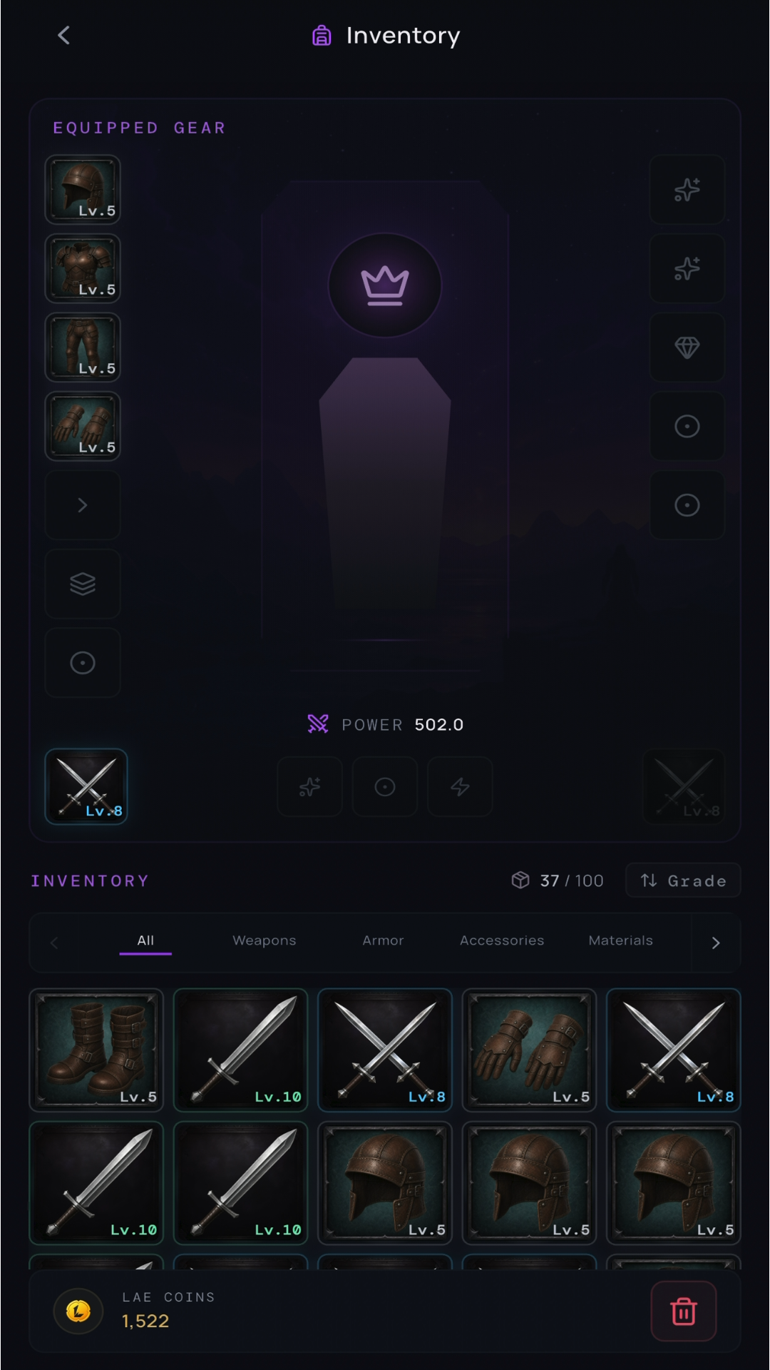 Laevyl app screen